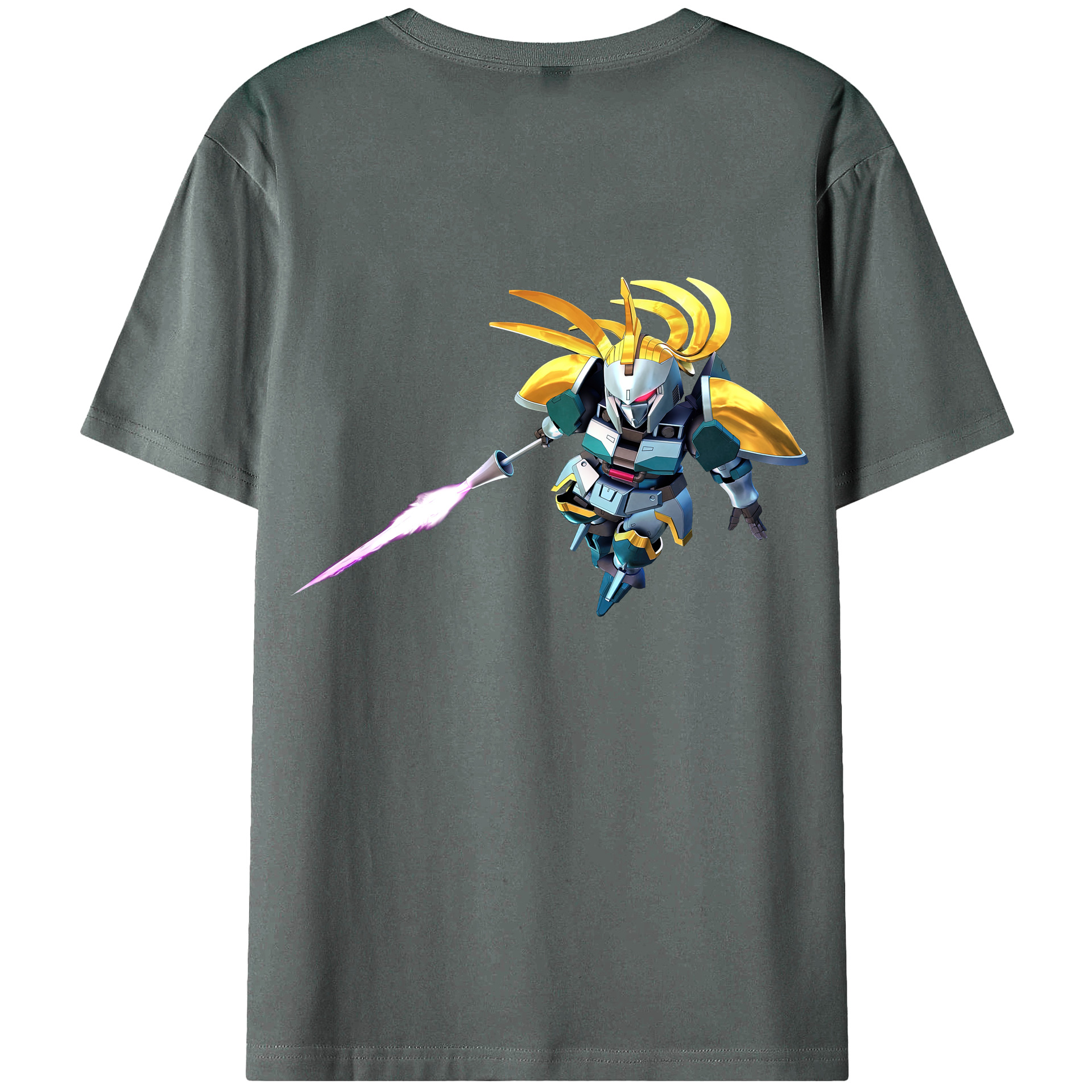 （画像用） 機動戦士ガンダム Mobile Suit Gundam 綿100％ メンズ半袖Tシャツ（バックプリント） 通気性
